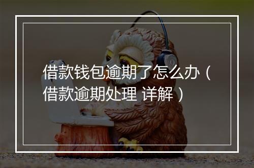 借款钱包逾期了怎么办（借款逾期处理 详解）