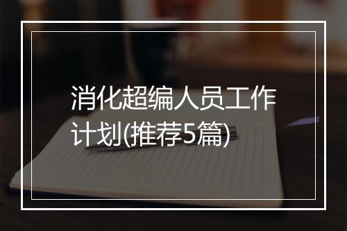 消化超编人员工作计划(推荐5篇)