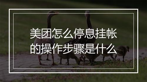 美团怎么停息挂帐的操作步骤是什么
