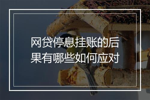 网贷停息挂账的后果有哪些如何应对