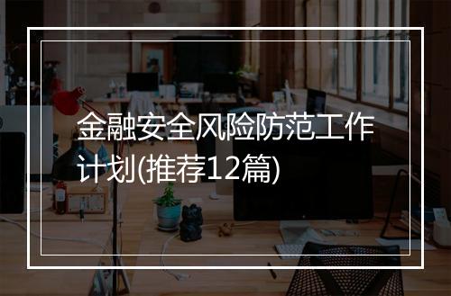金融安全风险防范工作计划(推荐12篇)