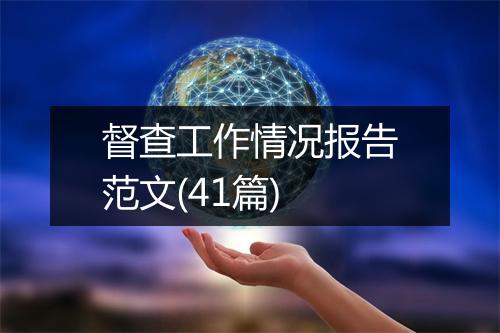 督查工作情况报告范文(41篇)