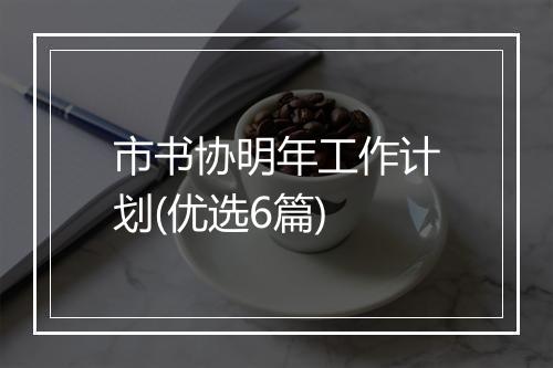 市书协明年工作计划(优选6篇)