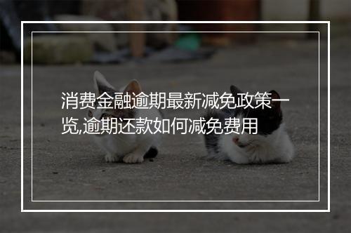 消费金融逾期最新减免政策一览,逾期还款如何减免费用