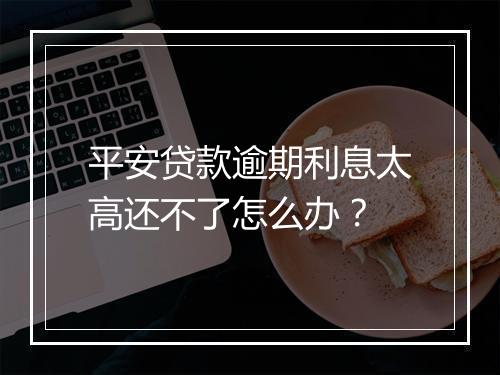 平安贷款逾期利息太高还不了怎么办？