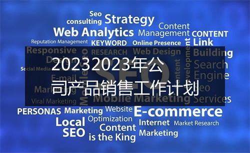 20232023年公司产品销售工作计划