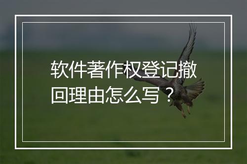 软件著作权登记撤回理由怎么写？