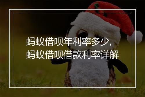 蚂蚁借呗年利率多少,蚂蚁借呗借款利率详解