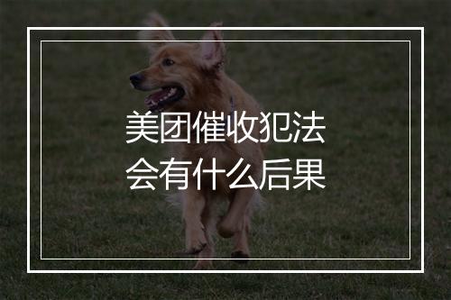 美团催收犯法会有什么后果