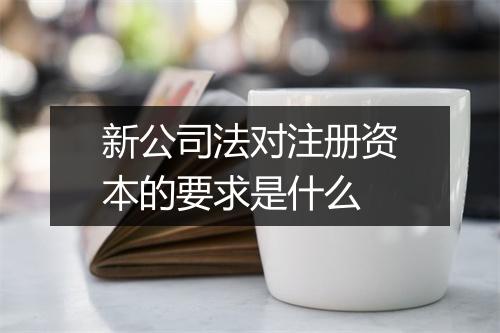 新公司法对注册资本的要求是什么