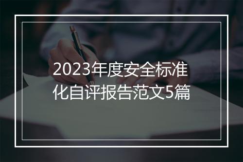 2023年度安全标准化自评报告范文5篇