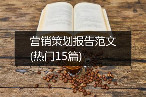营销策划报告范文(热门15篇)