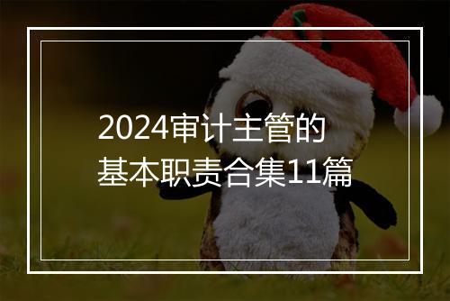 2024审计主管的基本职责合集11篇