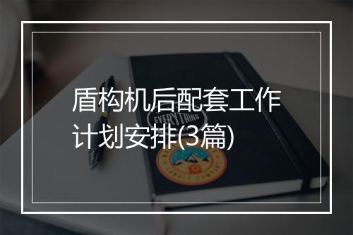 盾构机后配套工作计划安排(3篇)
