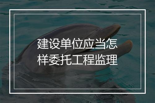 建设单位应当怎样委托工程监理
