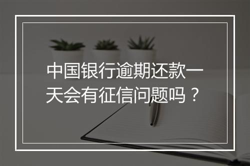 中国银行逾期还款一天会有征信问题吗？