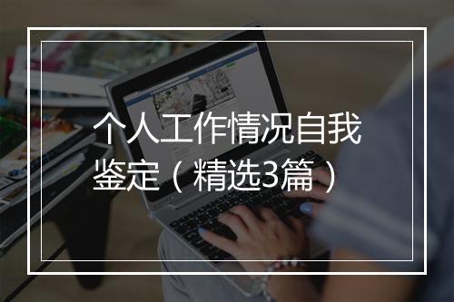 个人工作情况自我鉴定（精选3篇）