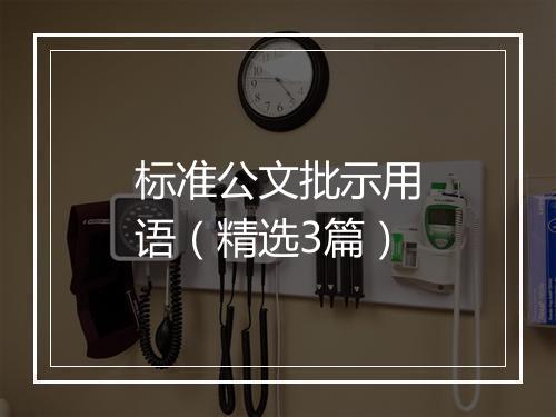 标准公文批示用语（精选3篇）