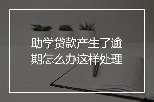 助学贷款产生了逾期怎么办这样处理