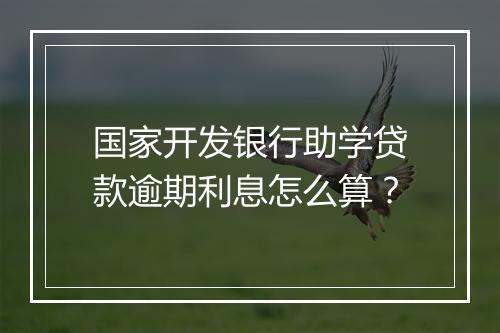 国家开发银行助学贷款逾期利息怎么算？