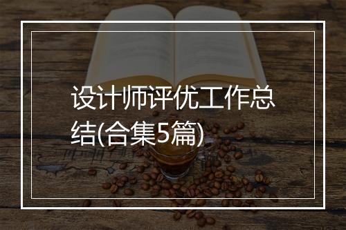 设计师评优工作总结(合集5篇)