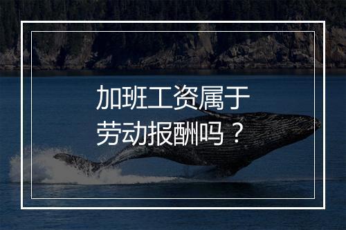 加班工资属于劳动报酬吗？