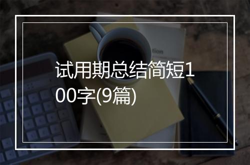 试用期总结简短100字(9篇)