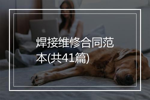 焊接维修合同范本(共41篇)