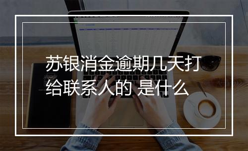 苏银消金逾期几天打给联系人的 是什么