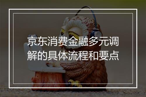 京东消费金融多元调解的具体流程和要点