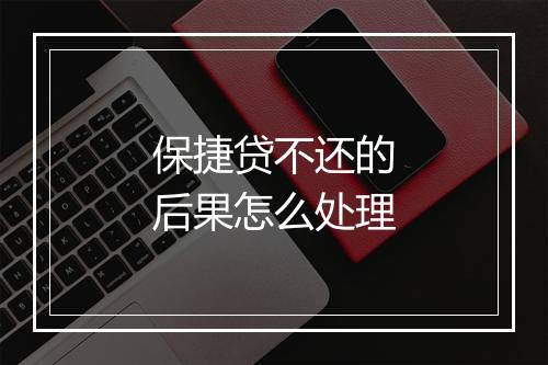 保捷贷不还的后果怎么处理