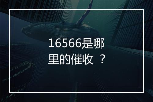 16566是哪里的催收 ？