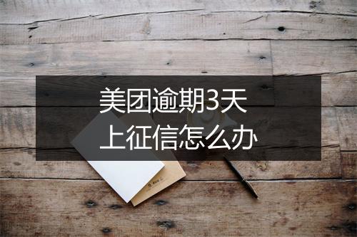 美团逾期3天上征信怎么办