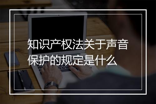 知识产权法关于声音保护的规定是什么
