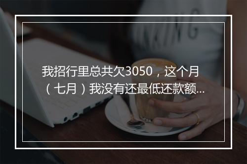 我招行里总共欠3050，这个月（七月）我没有还最低还款额，但我八月底之前我会把3050都还上