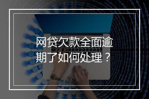 网贷欠款全面逾期了如何处理？