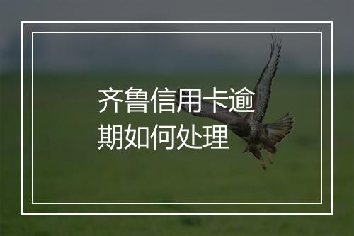 齐鲁信用卡逾期如何处理