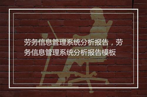 劳务信息管理系统分析报告，劳务信息管理系统分析报告模板