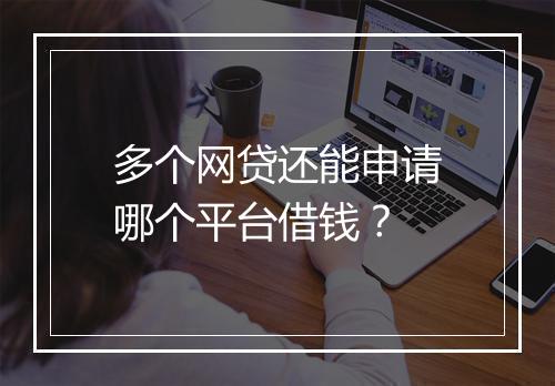 多个网贷还能申请哪个平台借钱？