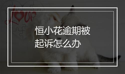 恒小花逾期被起诉怎么办