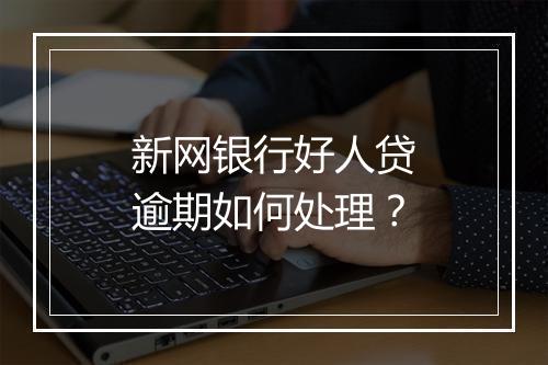 新网银行好人贷逾期如何处理？