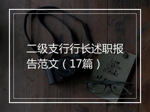 二级支行行长述职报告范文（17篇）