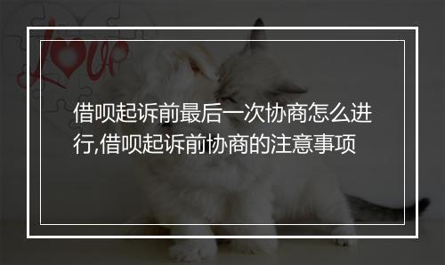 借呗起诉前最后一次协商怎么进行,借呗起诉前协商的注意事项