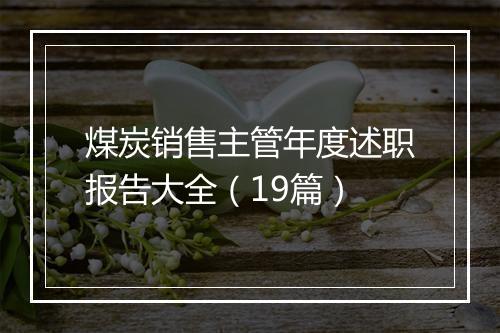 煤炭销售主管年度述职报告大全（19篇）