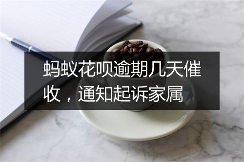 蚂蚁花呗逾期几天催收，通知起诉家属
