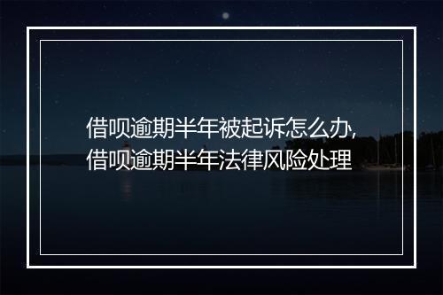 借呗逾期半年被起诉怎么办,借呗逾期半年法律风险处理