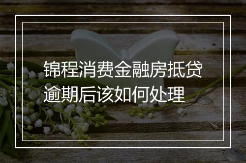 锦程消费金融房抵贷逾期后该如何处理