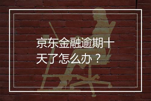 京东金融逾期十天了怎么办？