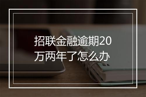 招联金融逾期20万两年了怎么办