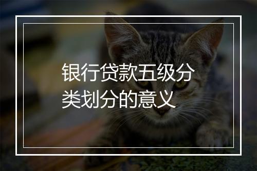 银行贷款五级分类划分的意义